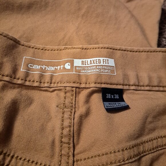 Carhartt Carpenter Canvas Work Pants Relaxed Fit Khaki Men's Size 38x36 - Picture 4 of 6